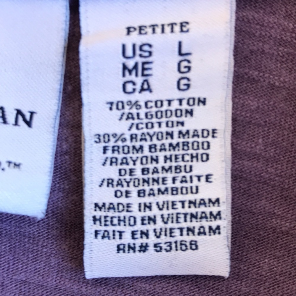 Caribbean Joe lilac soft button-down shirt, size L petite - Picture 5 of 6